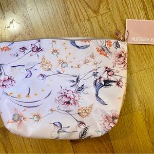 Sonia Kashuk Pink and Orange Cosmetic Bag with Floral Design